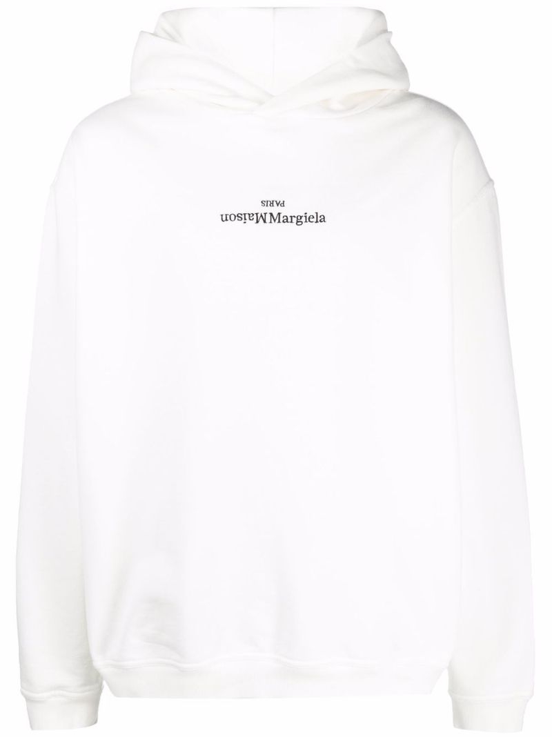 White Logo-print Cotton Hoodie