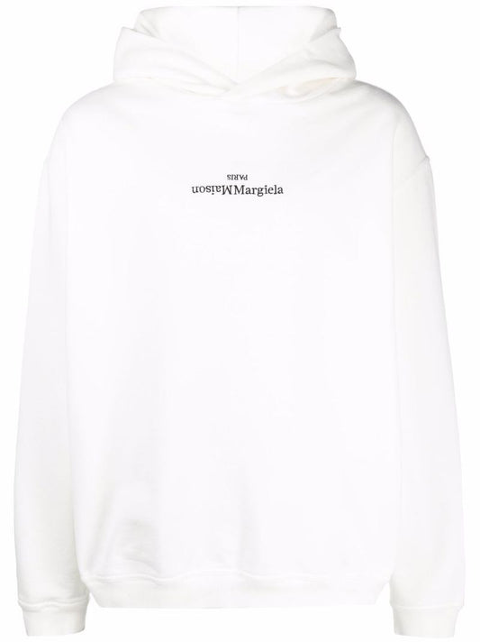 White Logo-print Cotton Hoodie