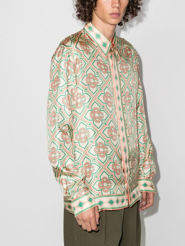 Diamond Monogram Silk Shirt