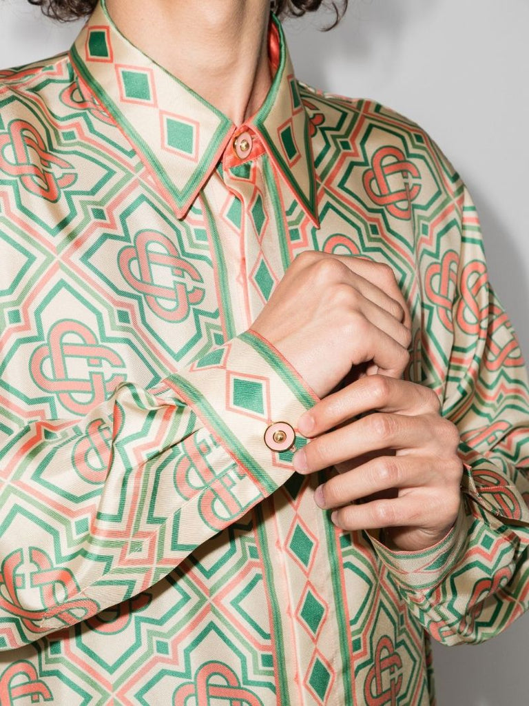 Diamond Monogram Silk Shirt