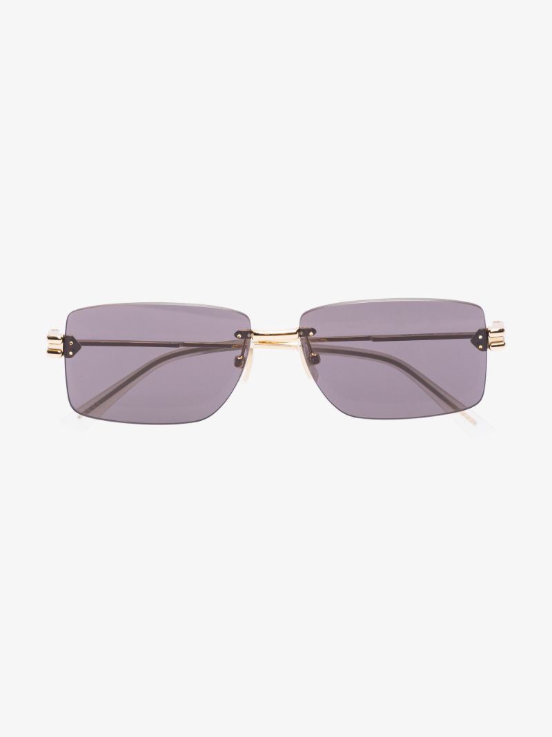 Gold Tone Classic Square Sunglasses