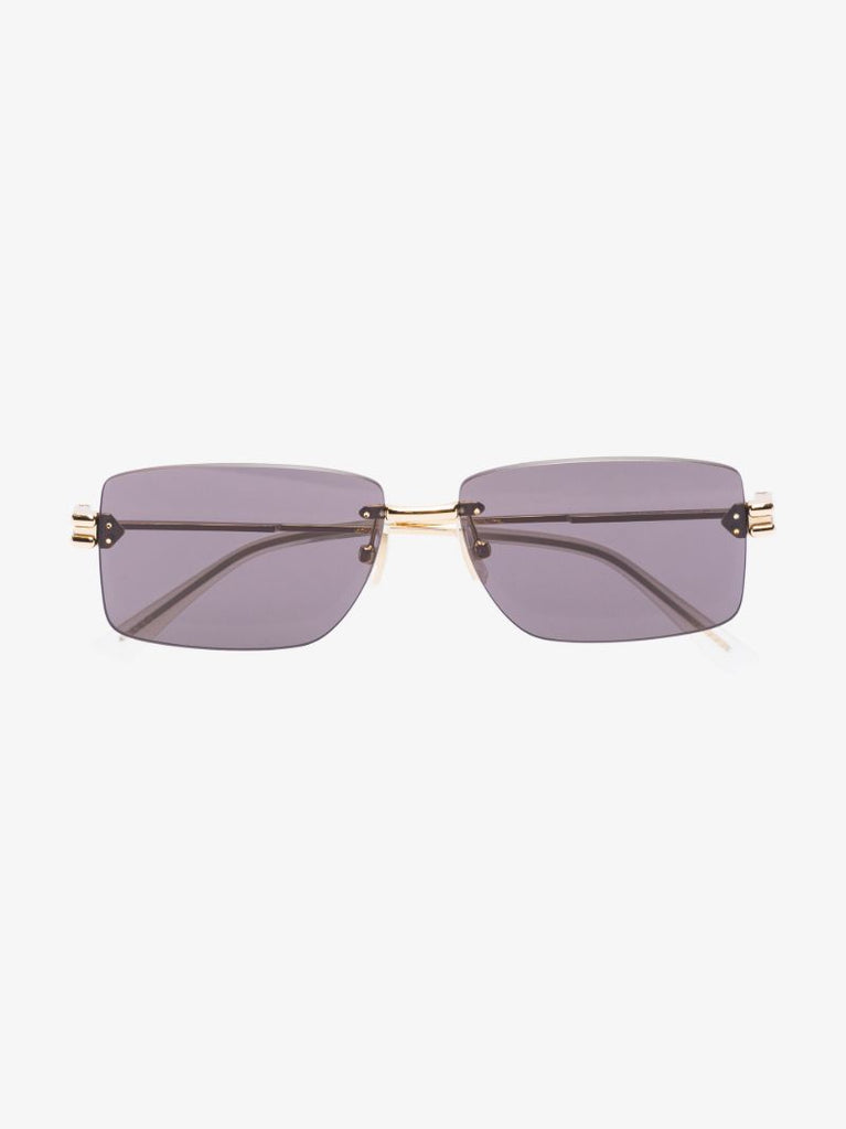 Gold Tone Classic Square Sunglasses