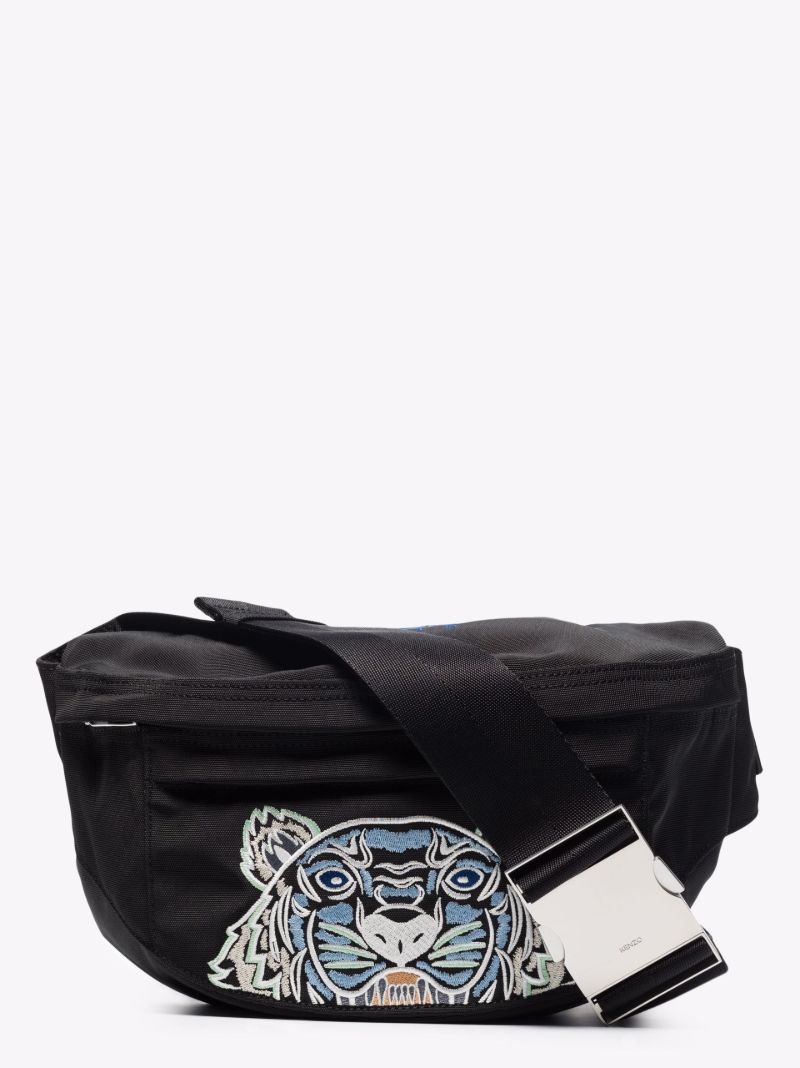 Black Tiger Logo Cross Body Bag