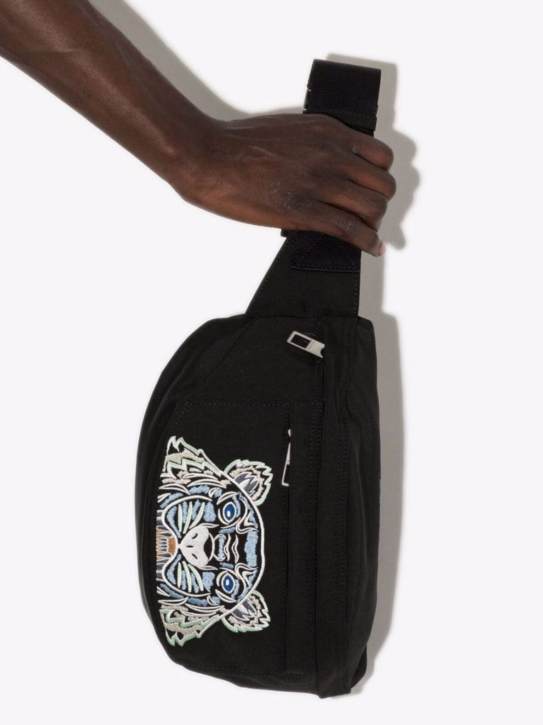 Black Tiger Logo Cross Body Bag