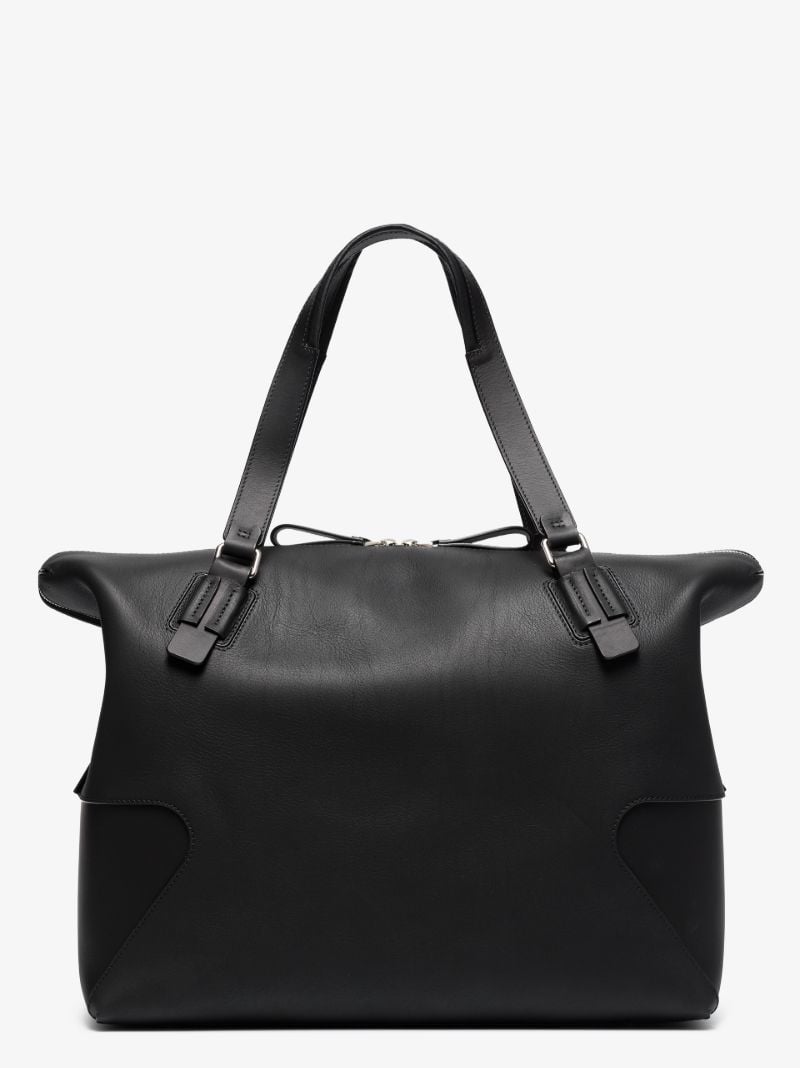 Black Leather Holdall Bag