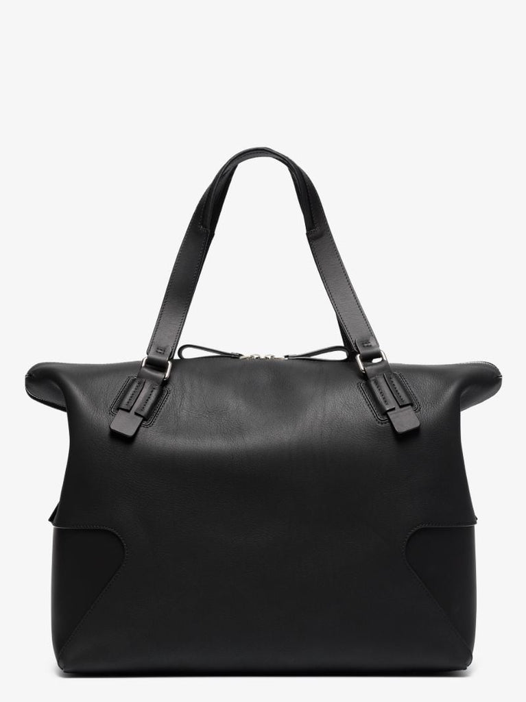 Black Leather Holdall Bag