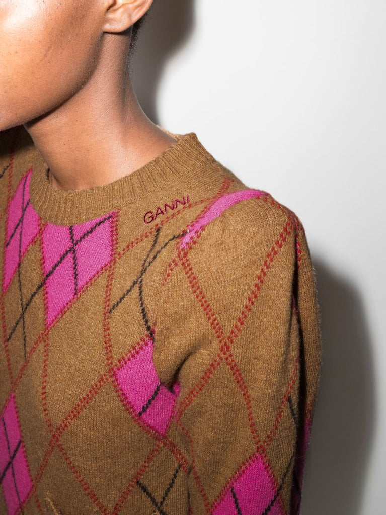 Harlequin Argyle Wool Sweater