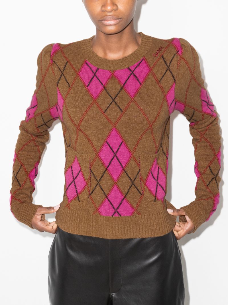 Harlequin Argyle Wool Sweater