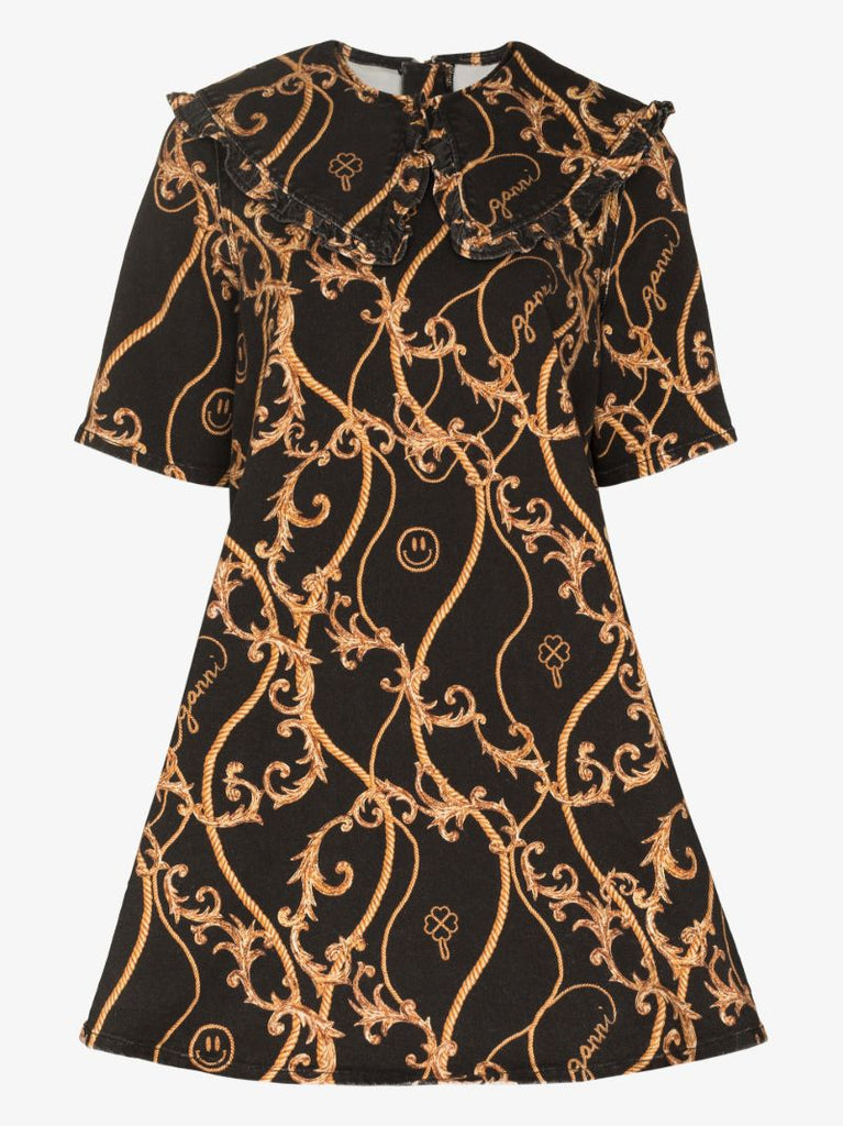 Baroque Print Mini Dress
