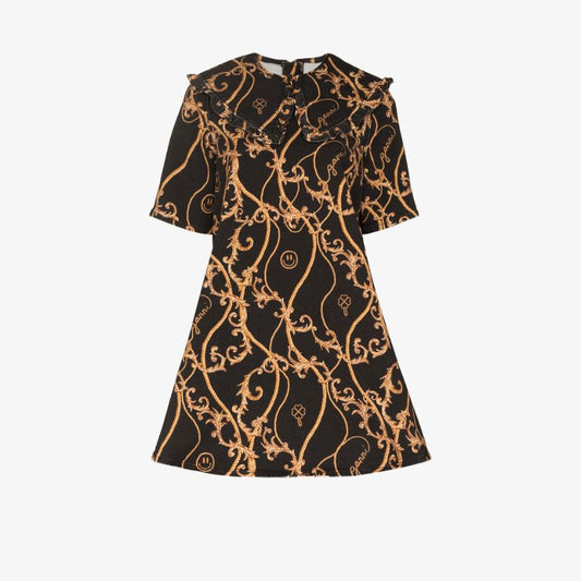 Baroque Print Mini Dress