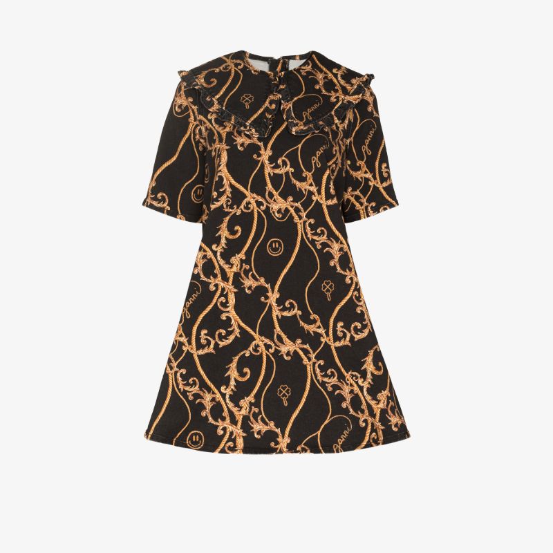 Baroque Print Mini Dress