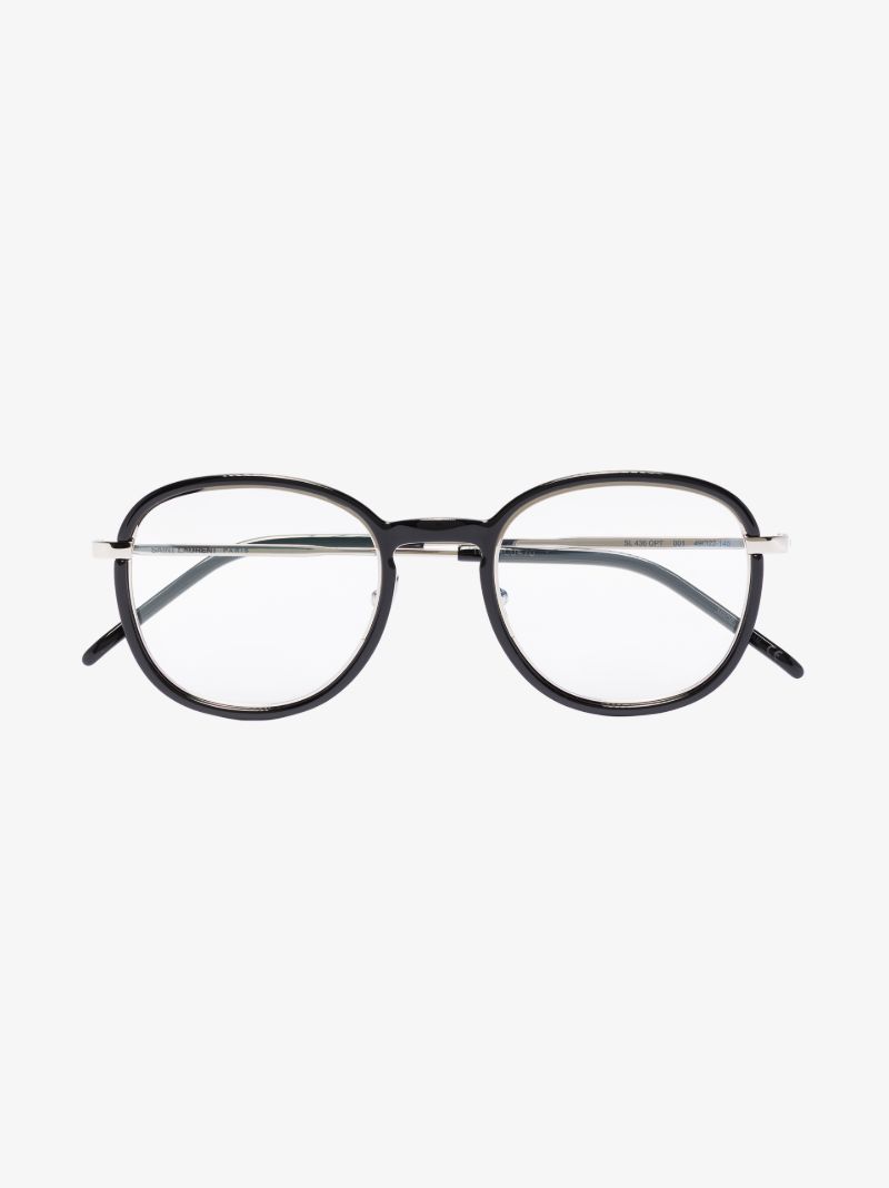 Black Optical Round Metal Glasses
