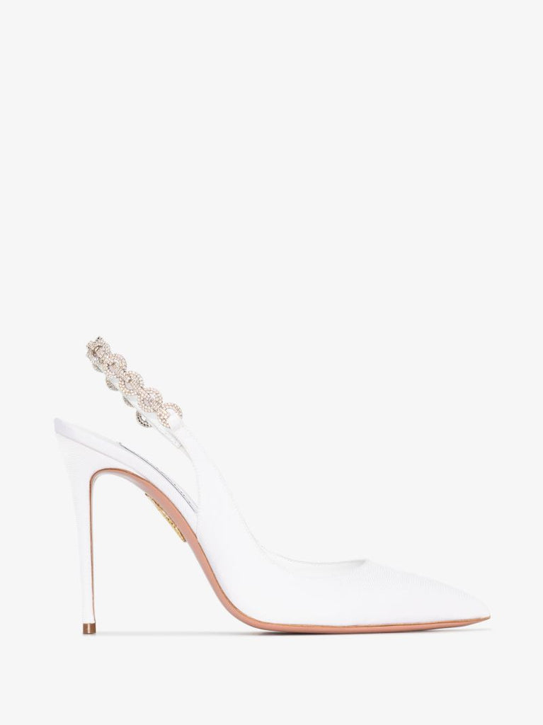 White Love Link 105 Leather Pumps