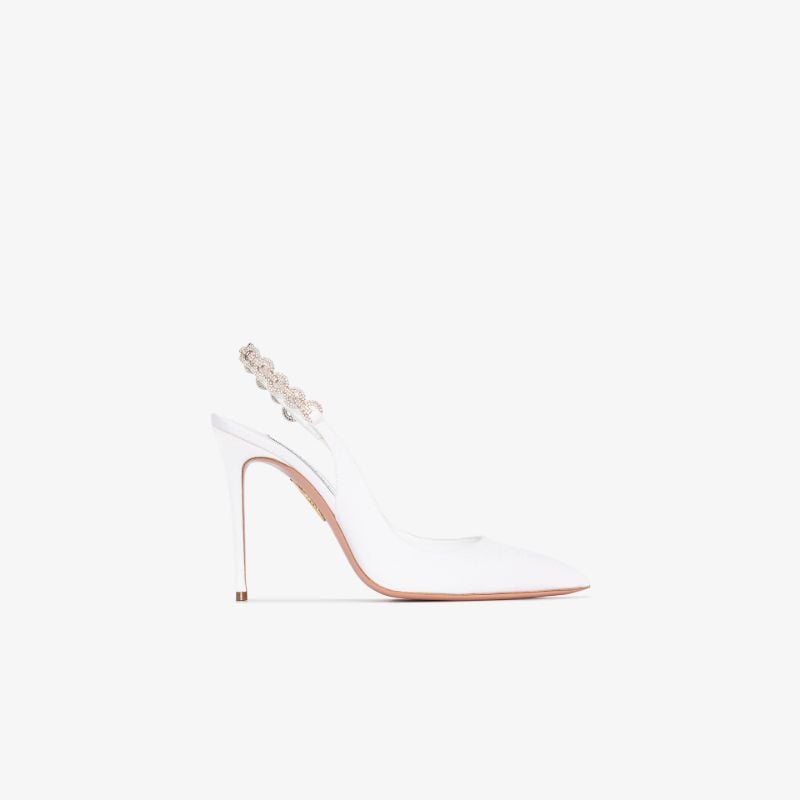 White Love Link 105 Leather Pumps