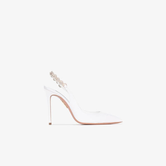 White Love Link 105 Leather Pumps