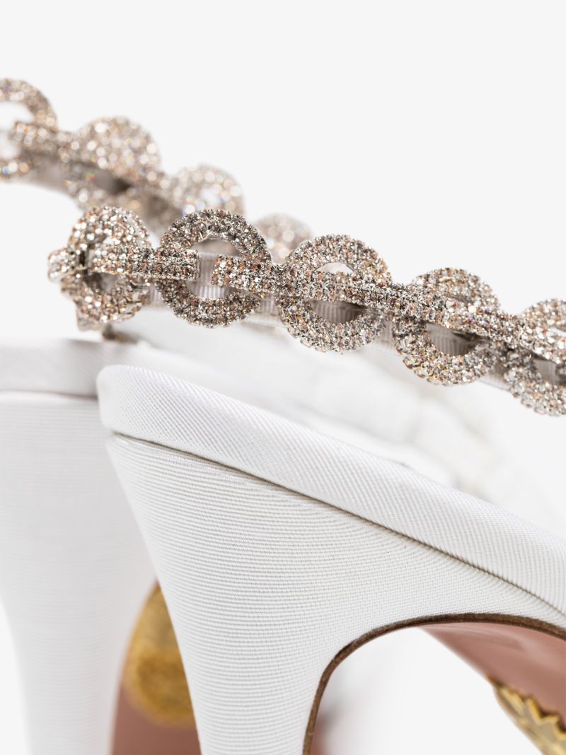 White Love Link 105 Leather Pumps