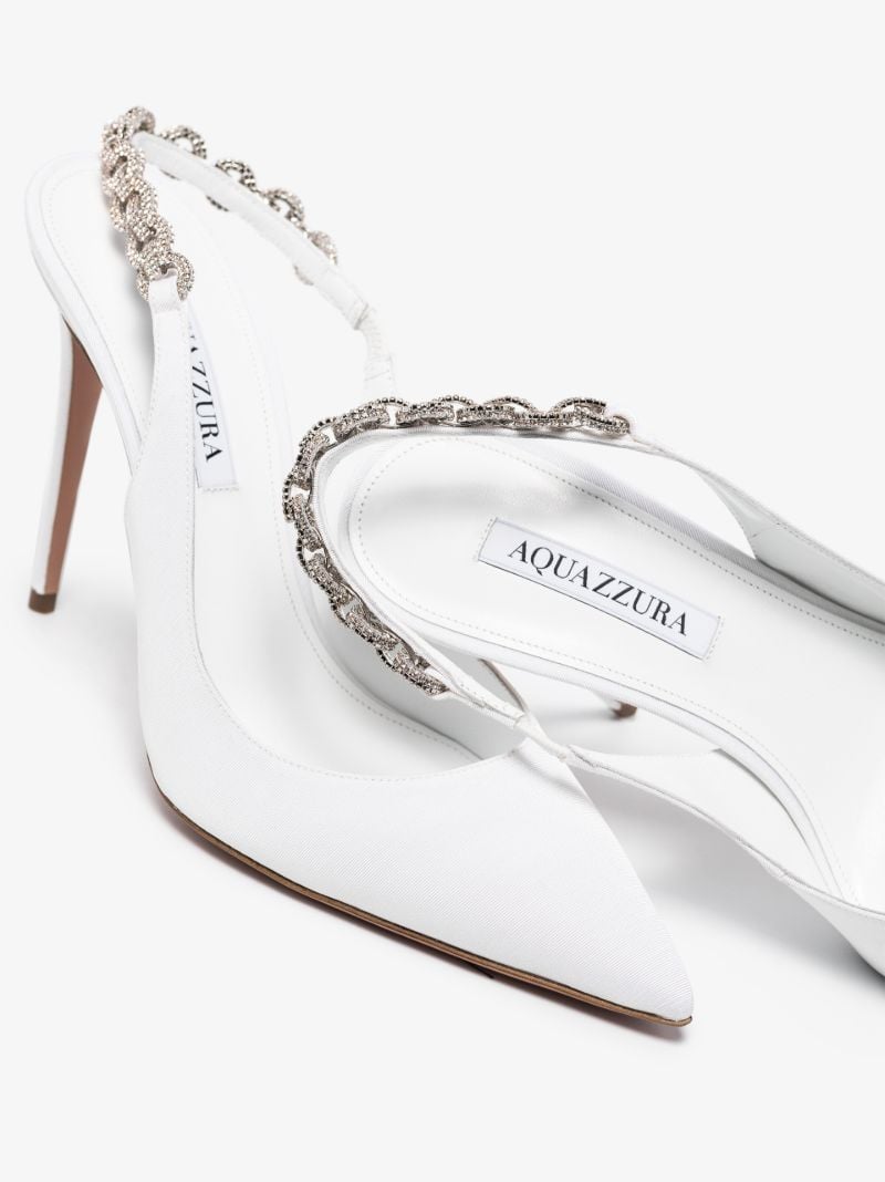 White Love Link 105 Leather Pumps