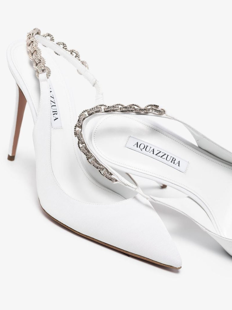 White Love Link 105 Leather Pumps