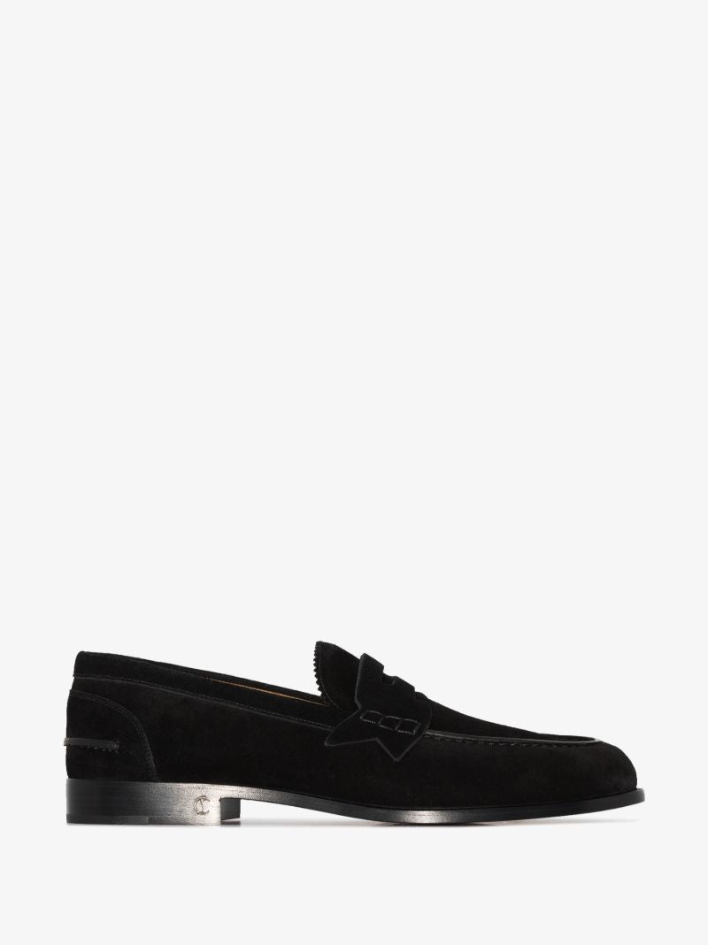 Black No Penny Suede Loafers
