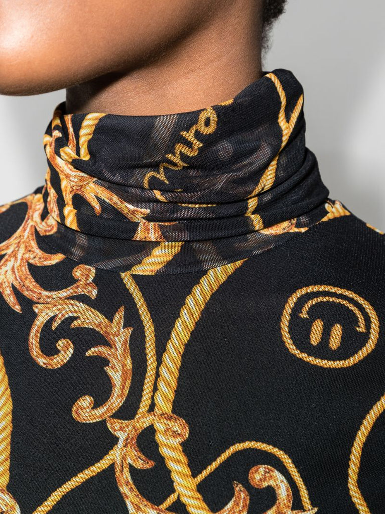 Baroque Print High Neck Top