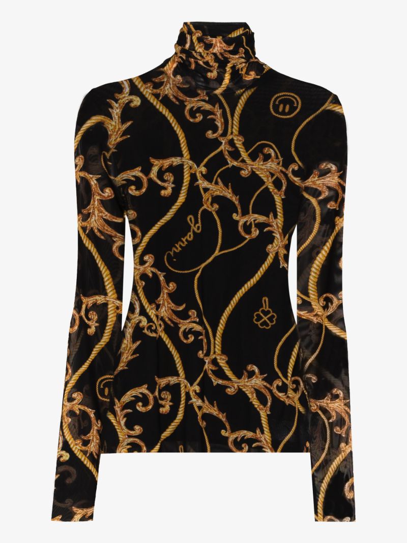 Baroque Print High Neck Top