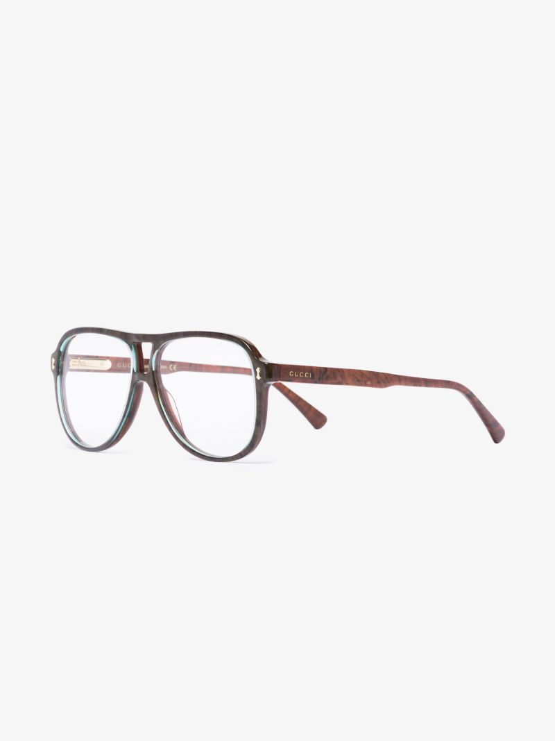 Brown Pilot-frame Optical Glasses
