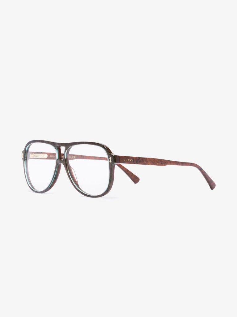 Brown Pilot-frame Optical Glasses