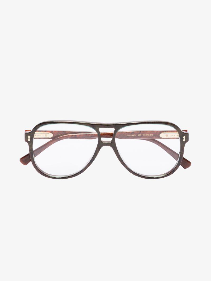 Brown Pilot-frame Optical Glasses