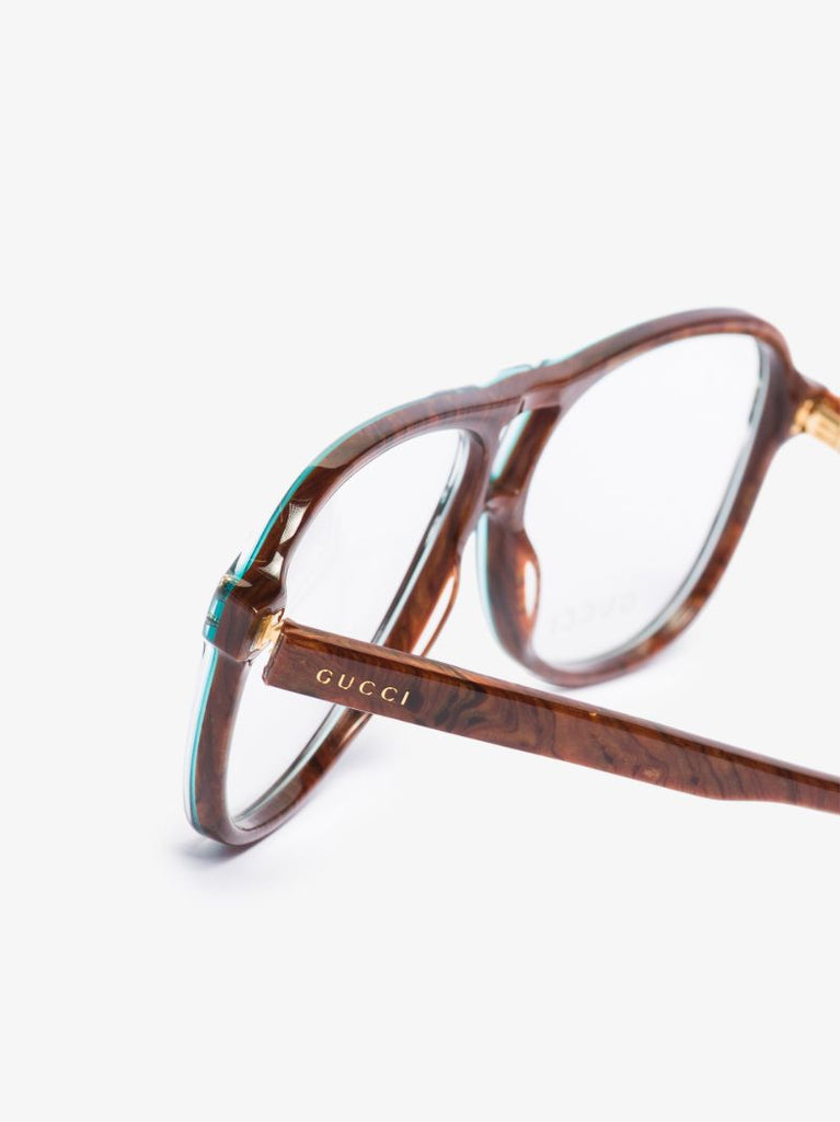 Brown Pilot-frame Optical Glasses