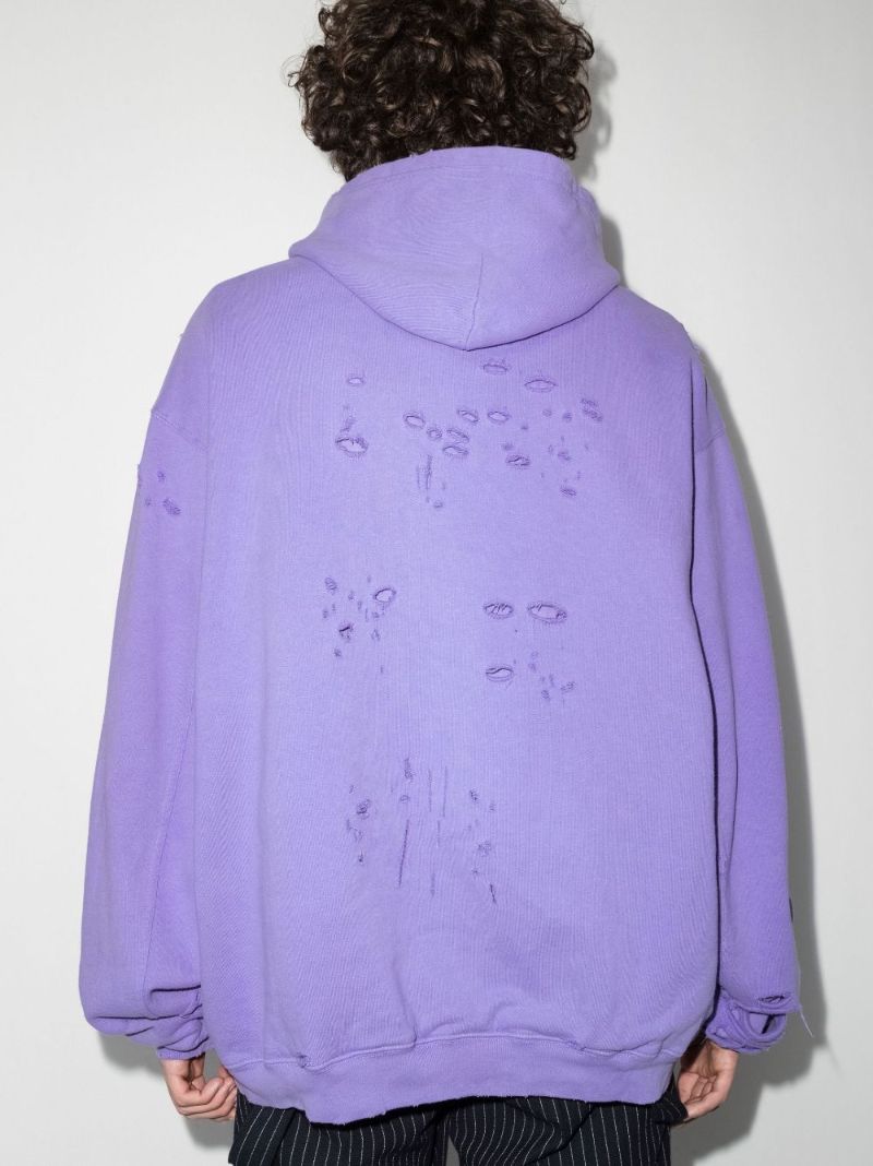 Destroyed Logo Cotton Hoodie