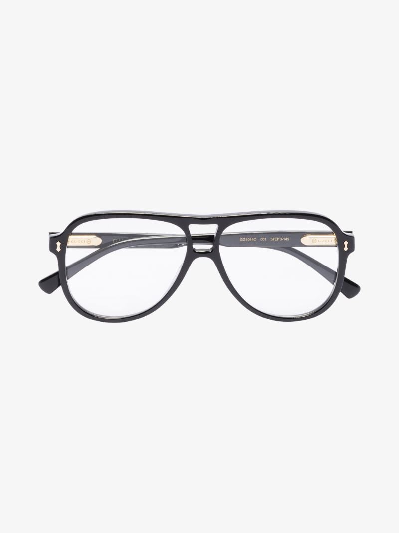 Black Pilot-frame Optical Glasses