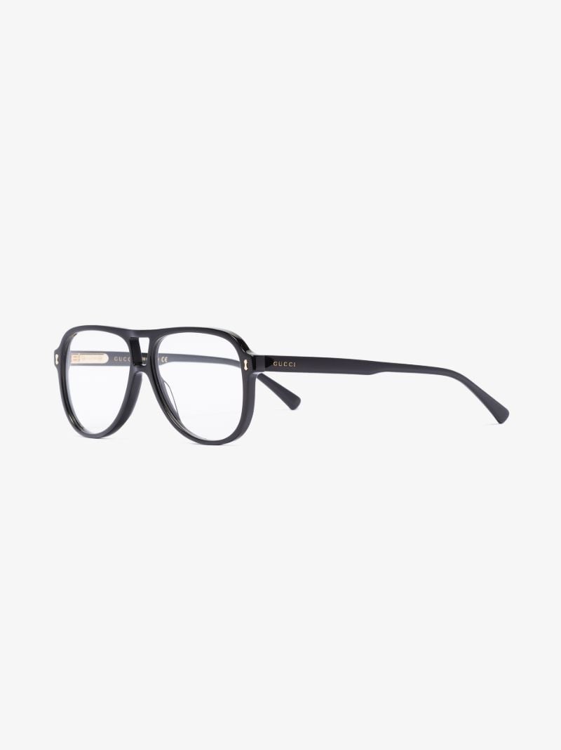 Black Pilot-frame Optical Glasses