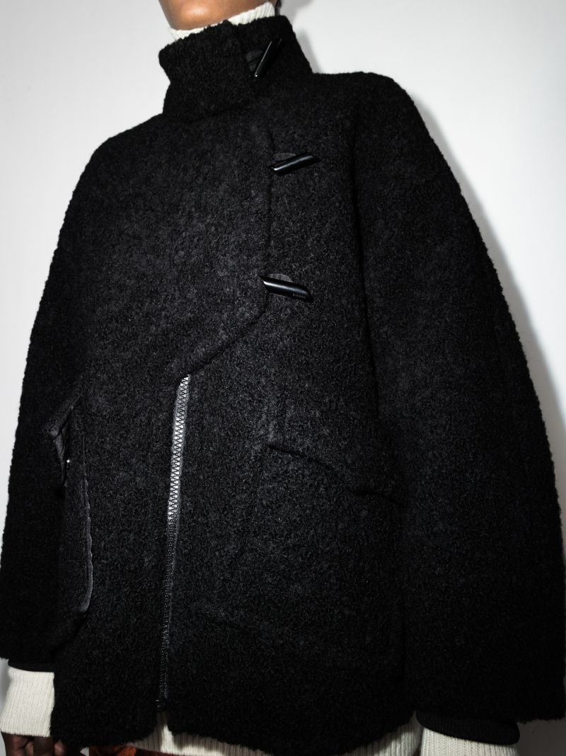 High Neck BouclÃ_x0083_Â© Jacket