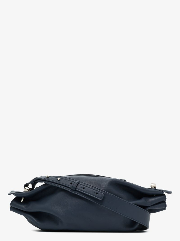 Navy Ring Leather Cross Body Bag