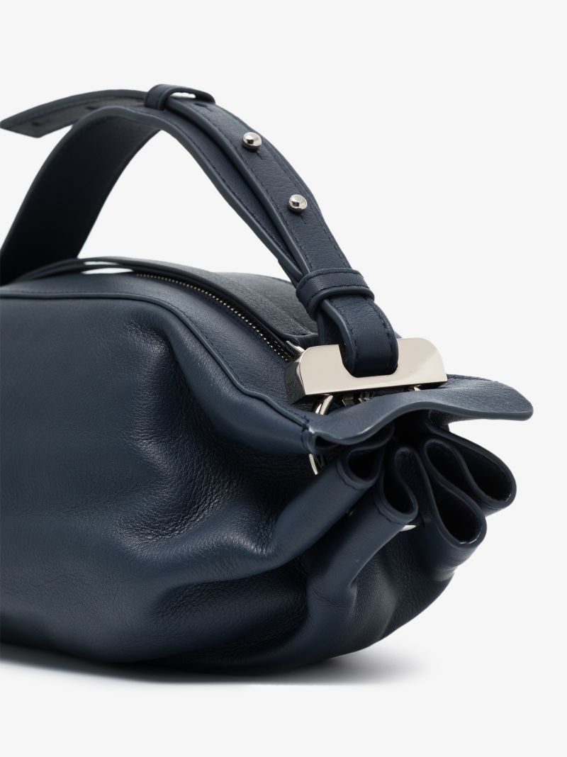 Navy Ring Leather Cross Body Bag
