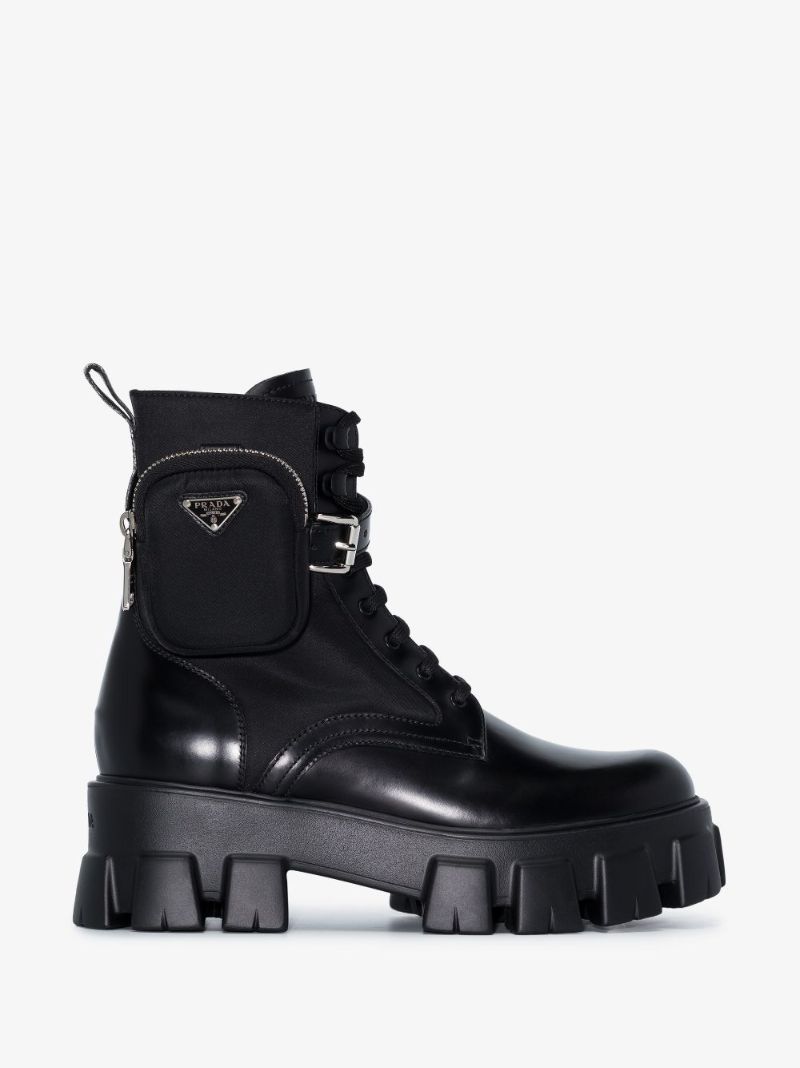Black Monolith Lace-up Leather Boots