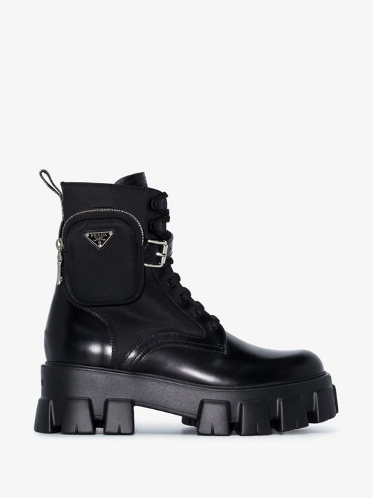 Black Monolith Lace-up Leather Boots