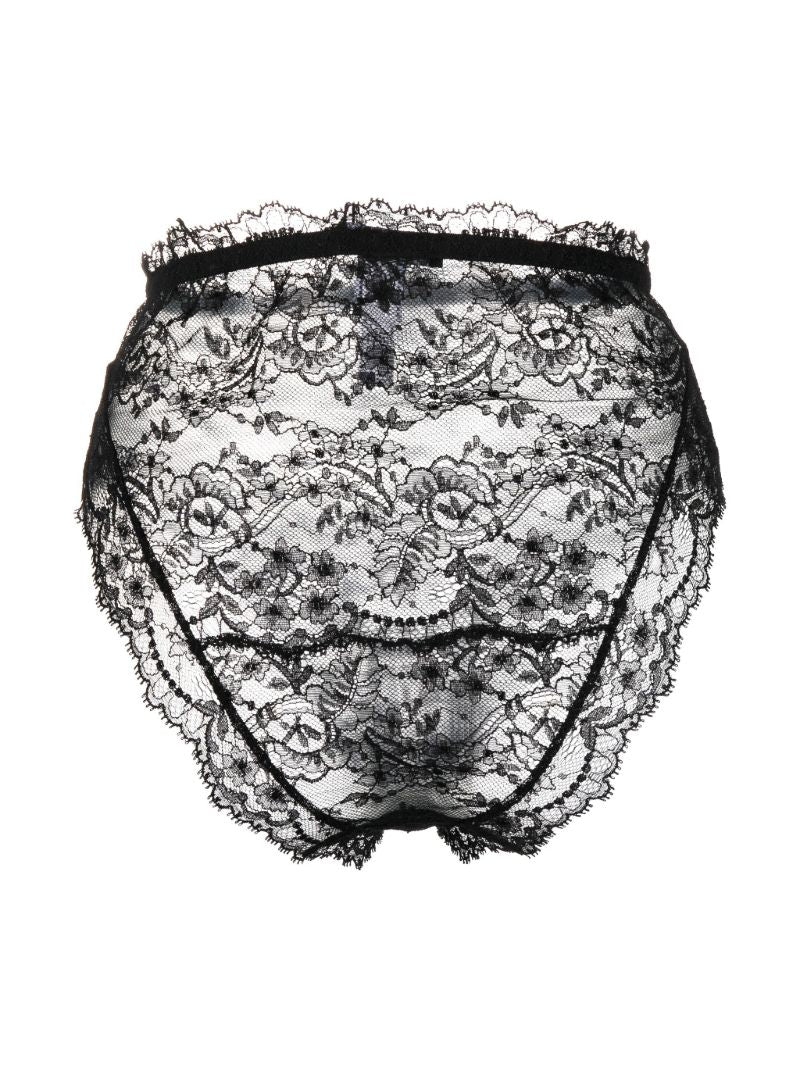 Black High-waisted Lace Briefs