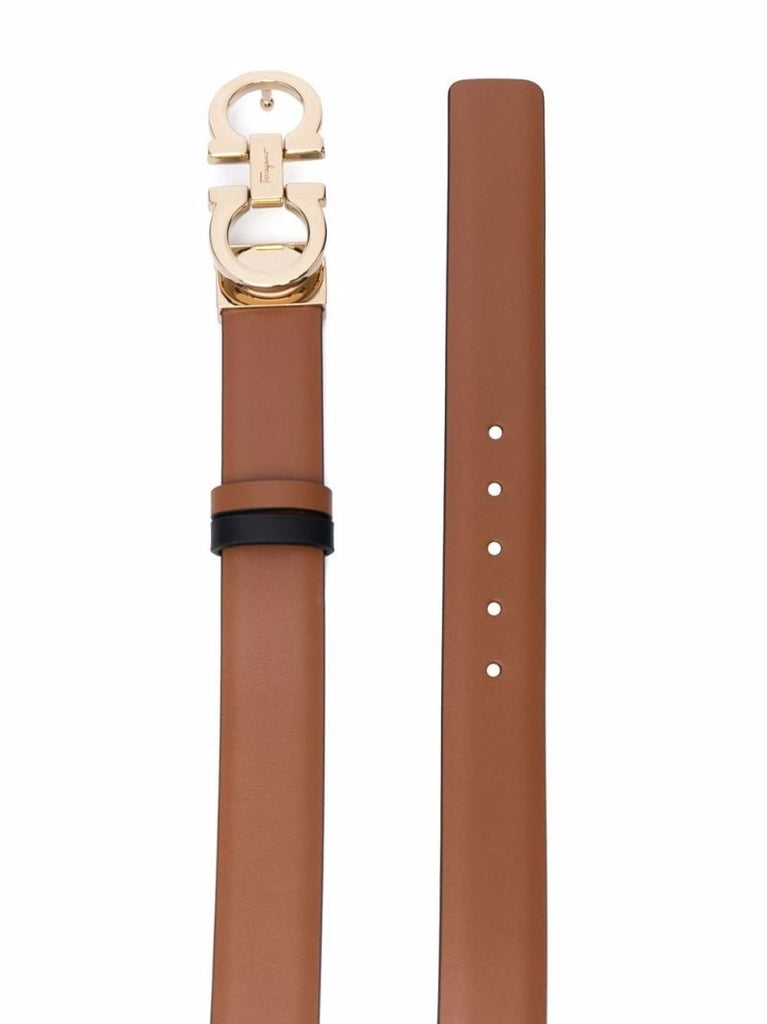 Brown Gancini Leather Belt