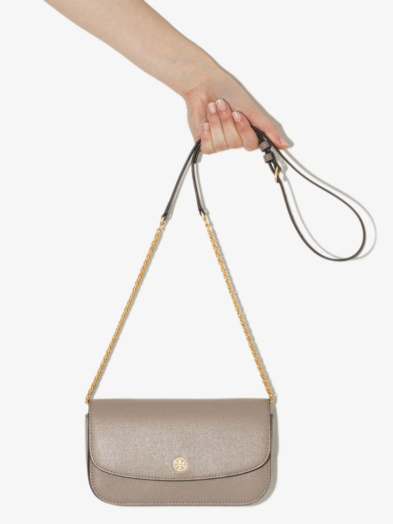 Neutral Robinson Leather Wallet on Chain