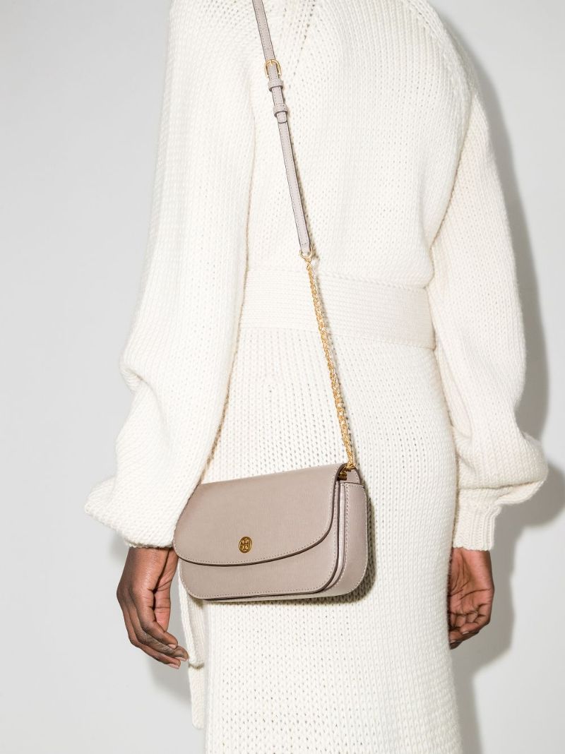 Neutral Robinson Leather Wallet on Chain