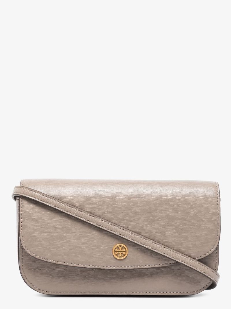 Neutral Robinson Leather Wallet on Chain
