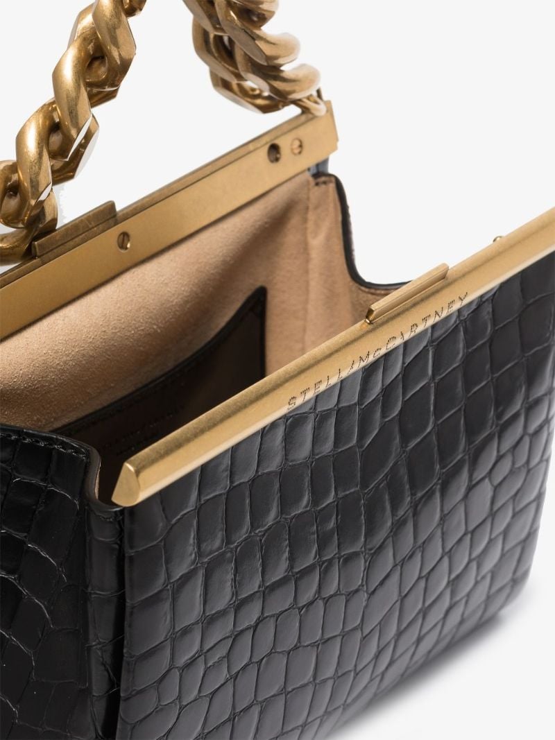 Black Small Mock Croc Shoulder Bag