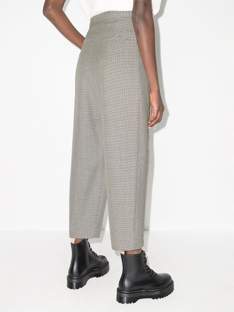 Cropped Houndstooth Trousers