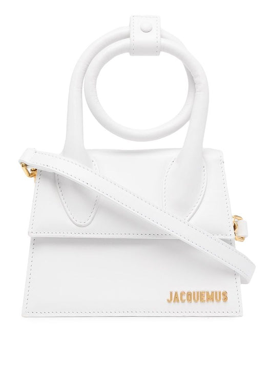 White Le Chiquito Noeud Top Handle Bag