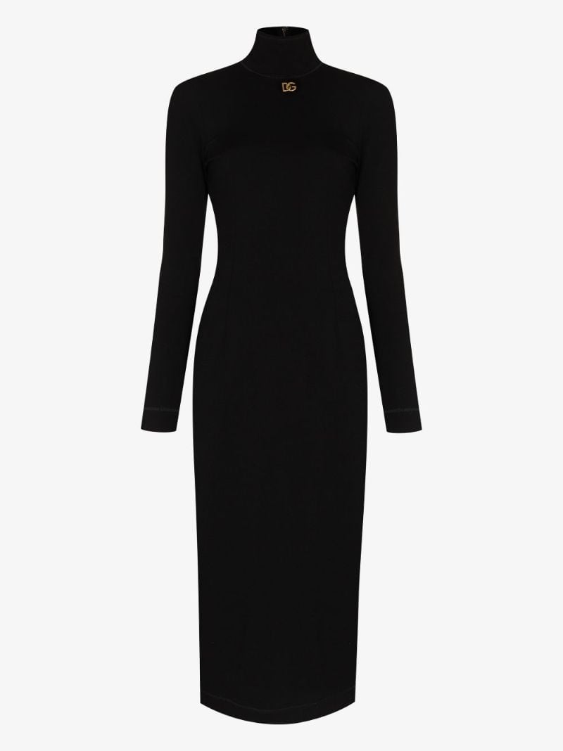 High Neck Midi Dress