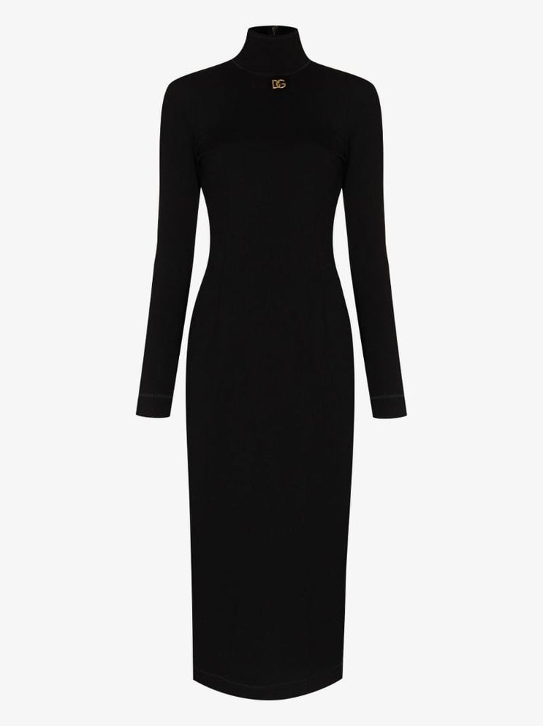 High Neck Midi Dress