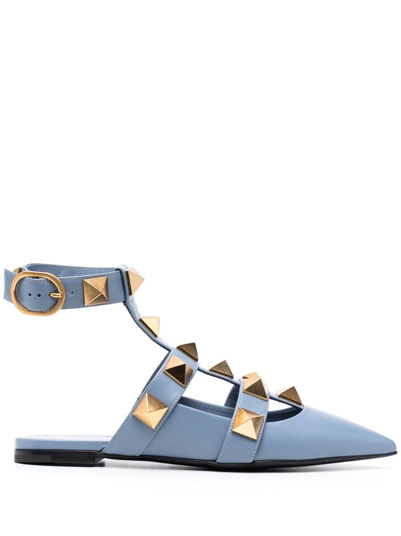 Blue Roman Stud Leather Pumps