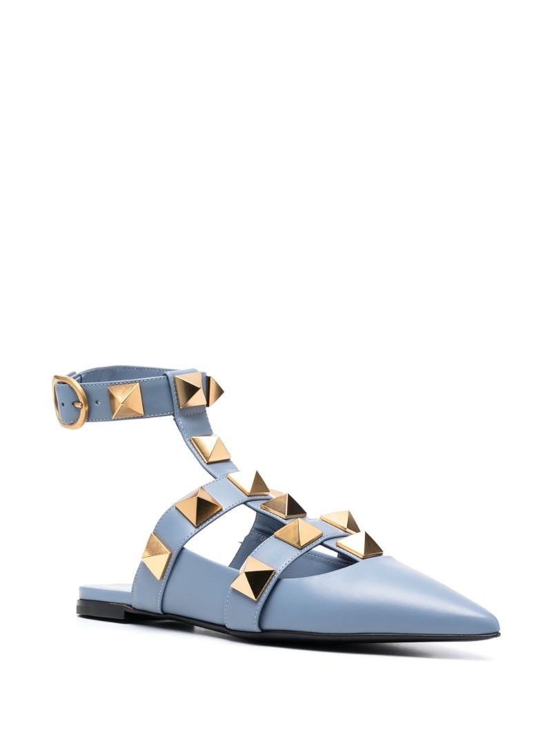 Blue Roman Stud Leather Pumps