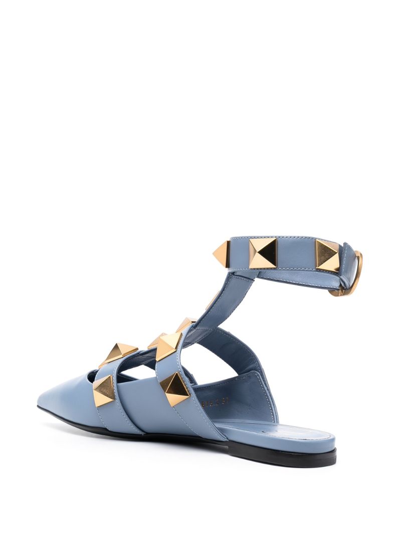 Blue Roman Stud Leather Pumps